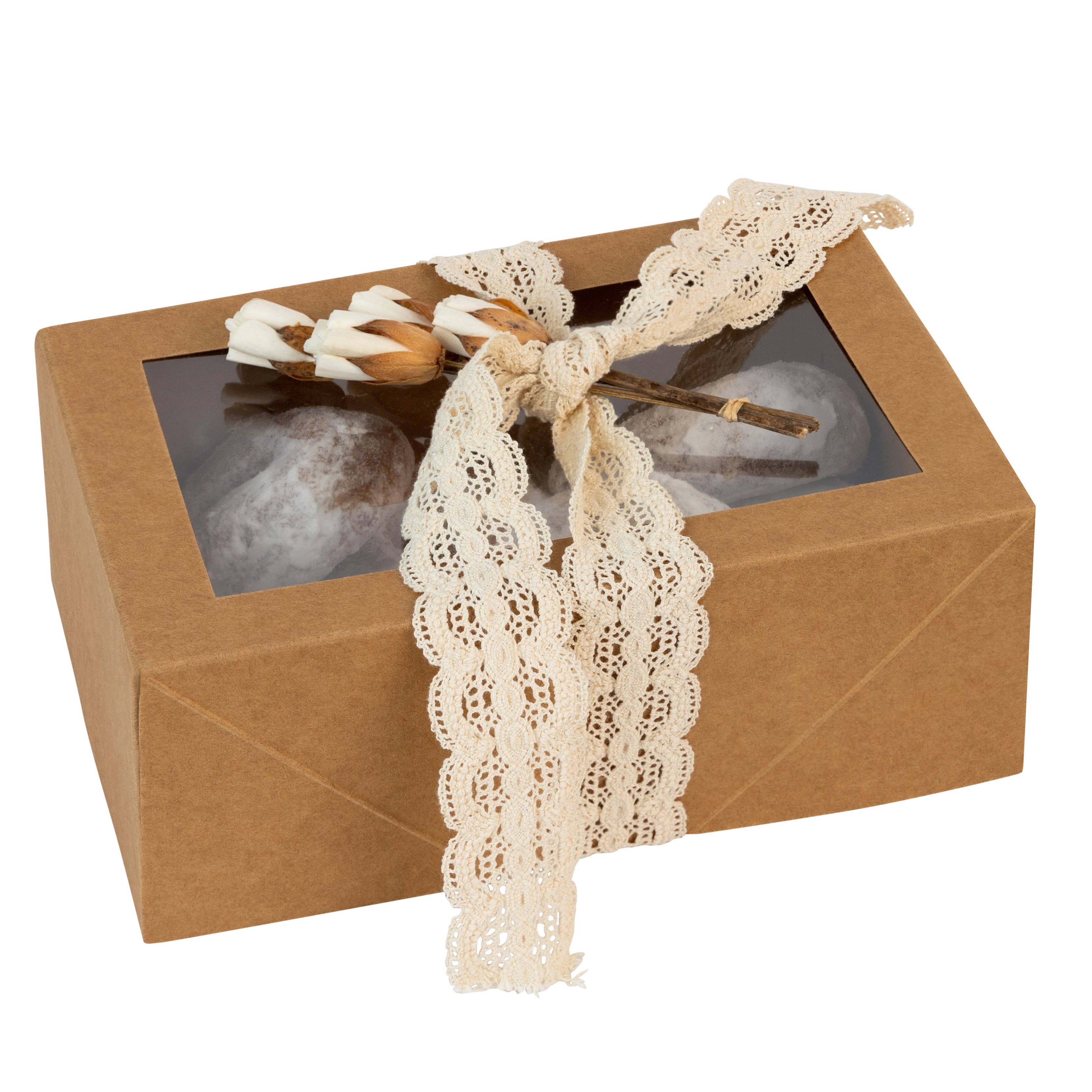 Hammont - Wholesale Food Storage Container - Premium Rectangular Bakery Boxes 8 Pack Kraft 7.5X5X3"3