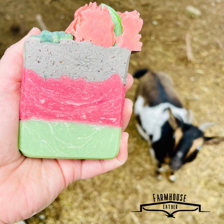 Agave Lime - Gedemælk Skrubbesæbe Bar for engroshandel hos Farmhouse Lather