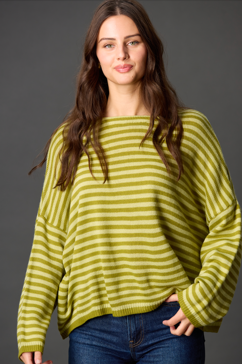 Before You Collection - Wholesale Knit Sweater - Women's - Striped T-Body Sweater10