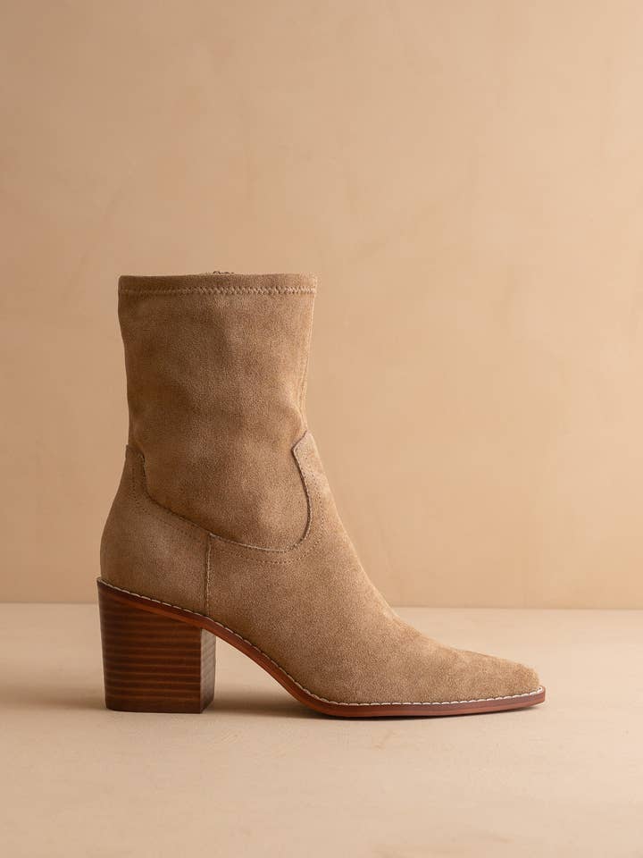 The Vienna | Latte Sleek ankle hugging bootie for wholesale by OASIS SOCIETY