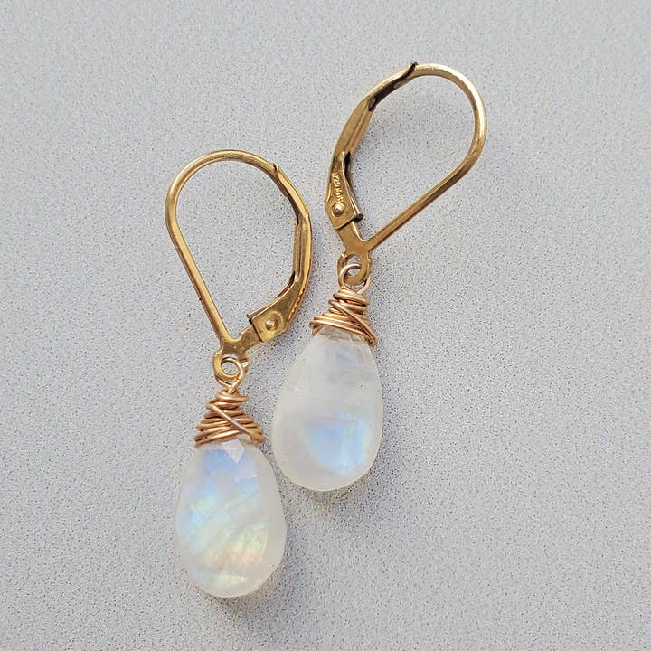 Carrie Whelan Designs - Wholesale Dangle Earrings - Rainbow Moonstone Drop Earrings2