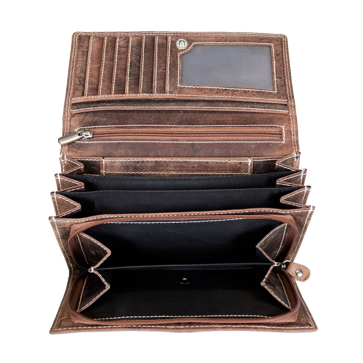 Arrigo - Wholesale Wallet - Women's - Large Buffalo Leather Wallet with Flap - 3 Colours - Arrigo4