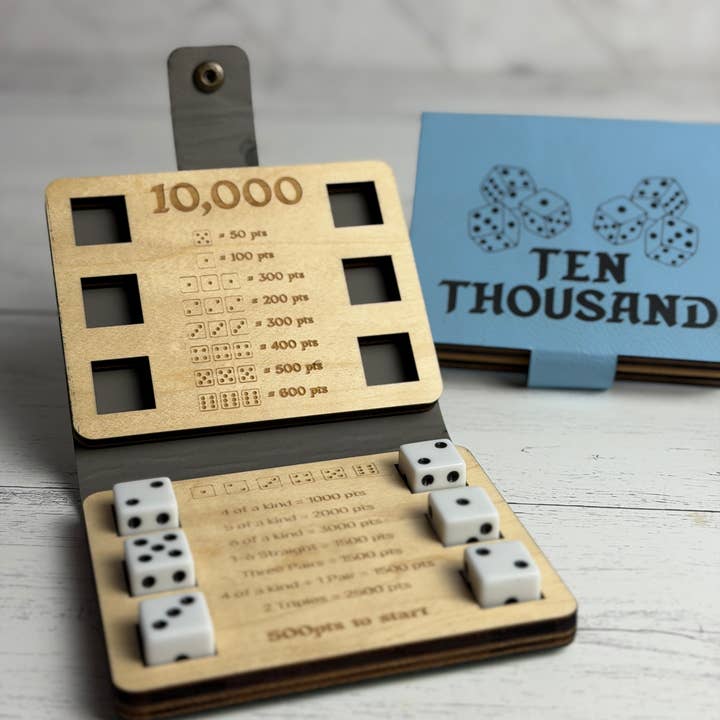 10,000 Dice Game – Travel Edition for wholesale by Bees Boards
