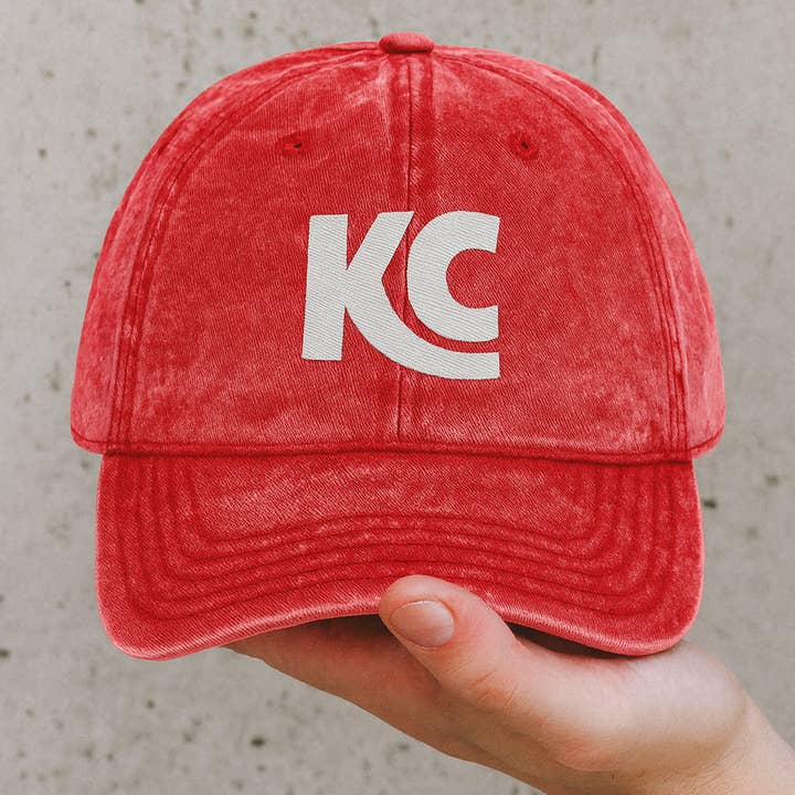 Embroidered Kansas City KC Distressed Dad Hat for wholesale by Thread Friday