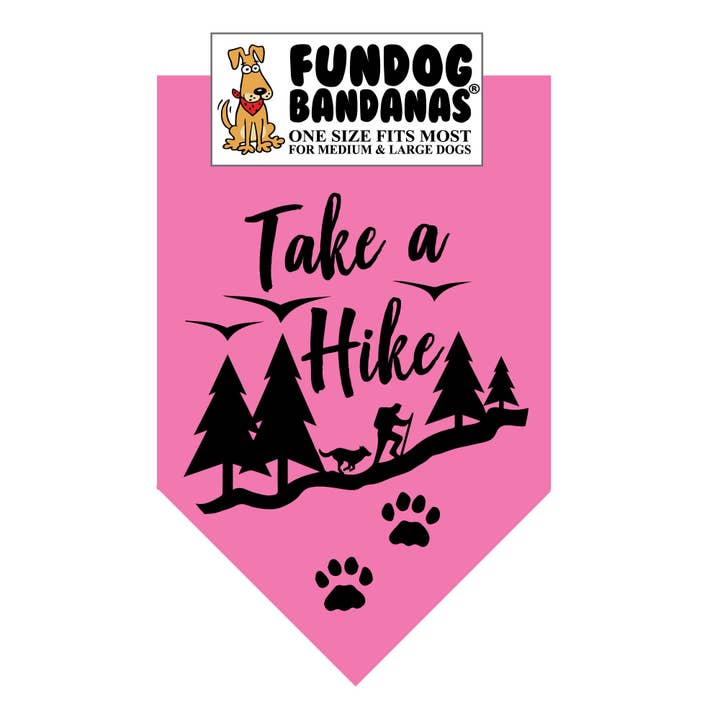 Assorted Colors 5 Pack - Take a Hike Dog Bandana for wholesale on Faire