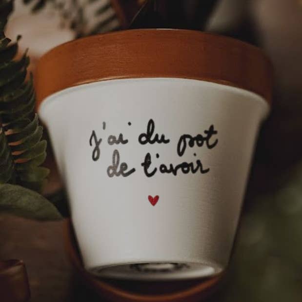 Blumentopf, Blumentopf „Ich bin glücklich, dich zu haben ♥“ für den Großhandel von Joli Pot