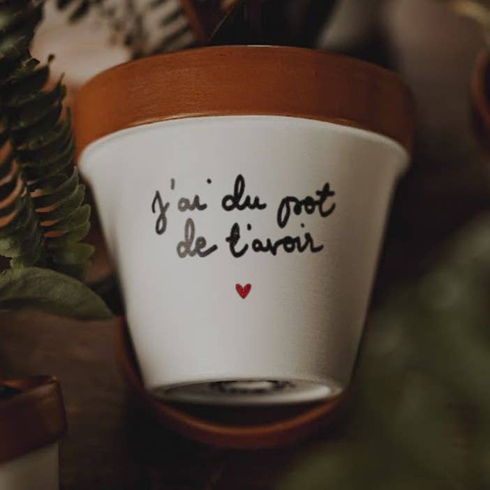 Flower pot, flowerpot “I'm lucky to have you ♥” for wholesale by Joli Pot