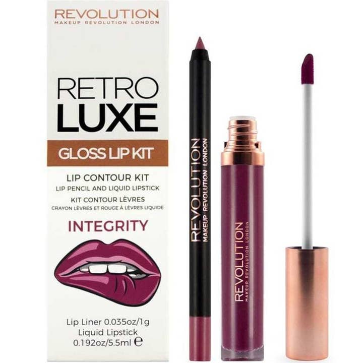 VIAI Beauty - Venta al por mayor Juego de barras de labios - Kit de contorno de labios REVOLUTION Retro Luxe, lápiz labial y lápiz labial (paquete económico)1