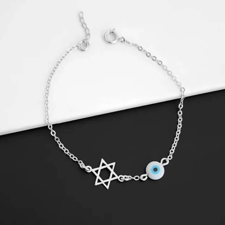 Koch La Ni Jewelry - Wholesale Charm/Dangle Bracelet - Dainty Star of David & Evil Eye Bracelet