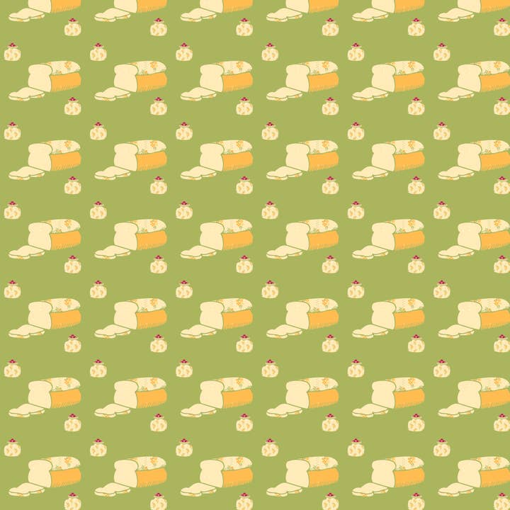 Bread Design Wrapping Paper Roll Set of 2 for wholesale by Fuzzy Whale Paper Co