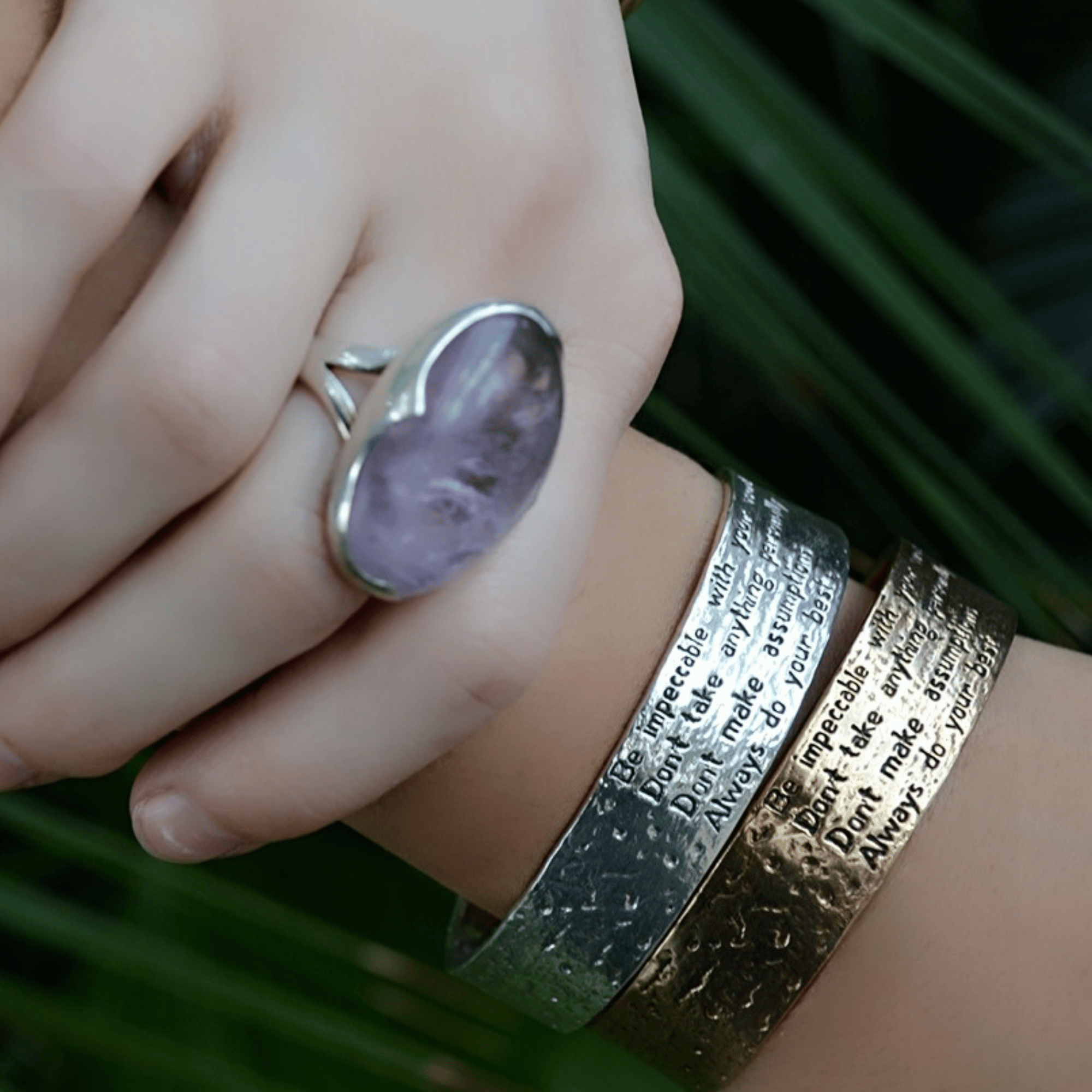 Jewelry Evolution - Wholesale Cuff Bracelet - The Four Agreements Textured Cuff10