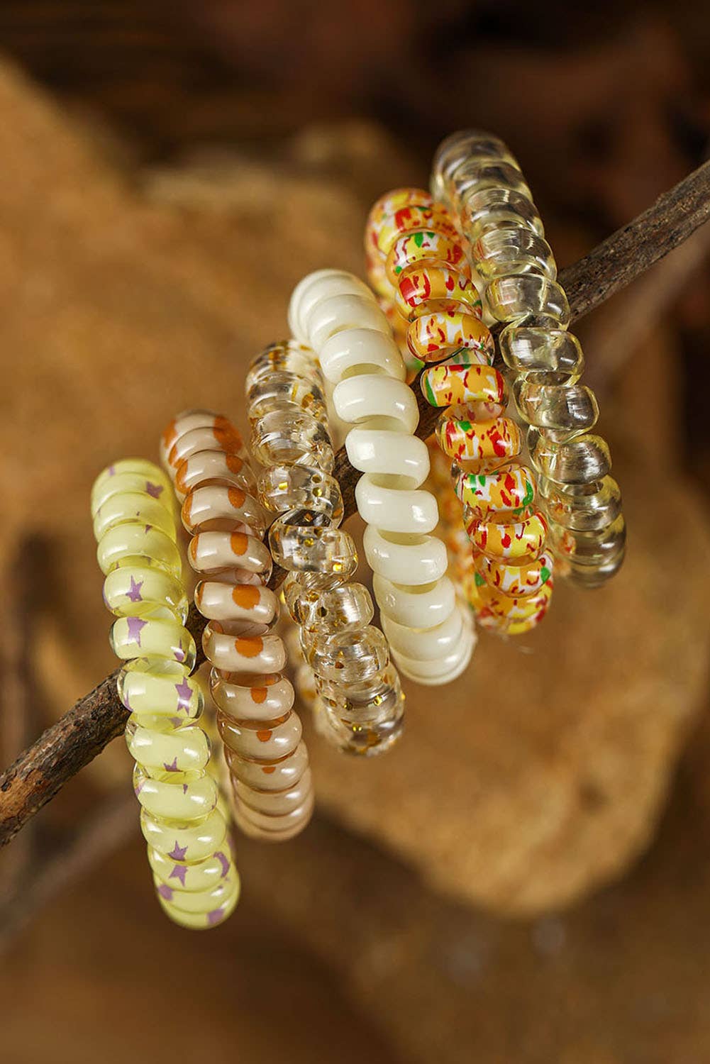 1 the Woman - Wholesale Hair Tie - Cute Gradient Starry Dotty Coil Wire Hair Tie Set10