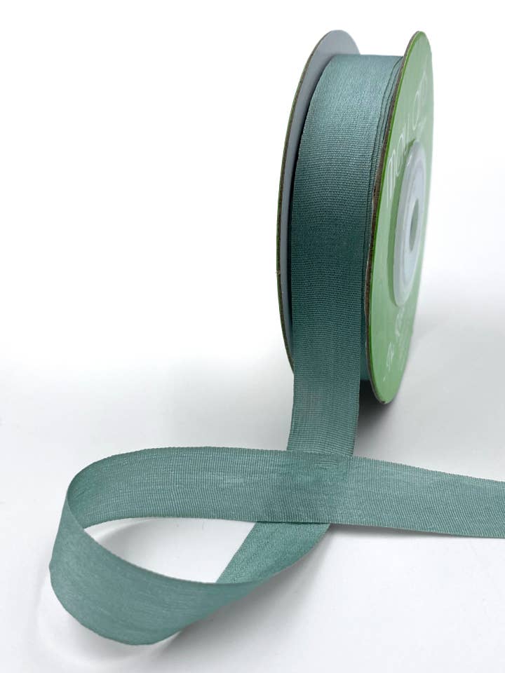 1/2" Jadeite Green Hand-Dyed Woven 100% Silk Ribbon for wholesale by May Arts Ribbon