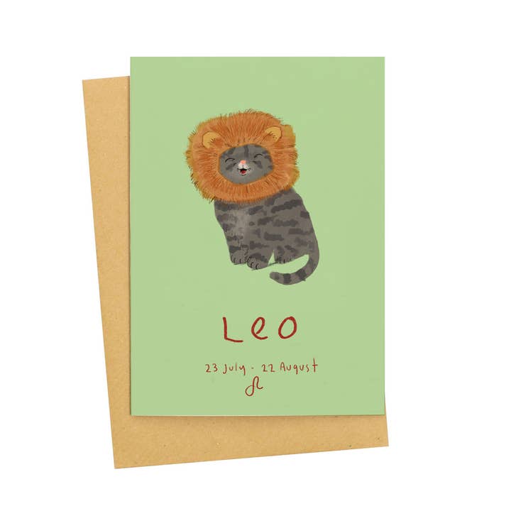 Zodicats Leo Card for wholesale by Jo Clark Design