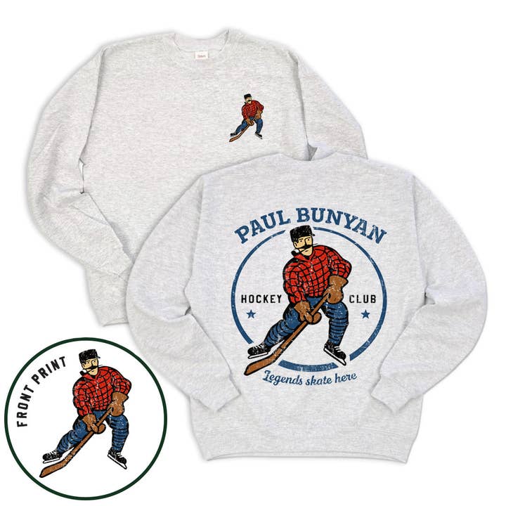 Paul Bunyan Hockey Club Crewneck for wholesale by 218 Clothing + Gift