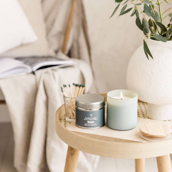 Purbeck Candles – wholesale Travel candles – Signature Range Candle in a Tin - Hygge1
