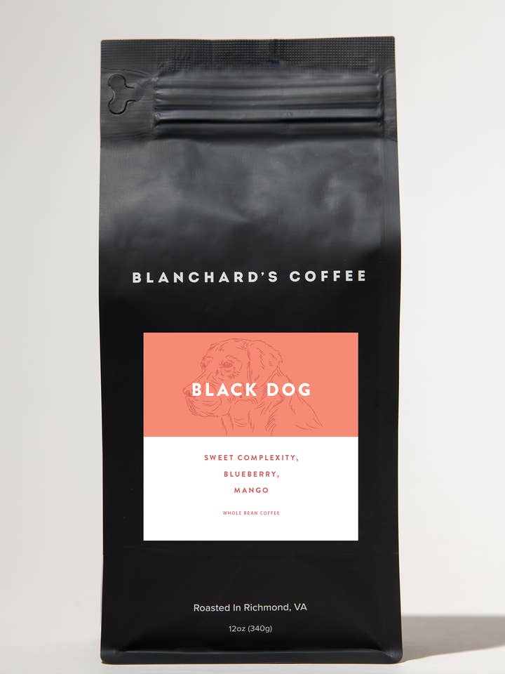 Black Dog Exotic African Coffee Beans for wholesale by Blanchard's Coffee Co.