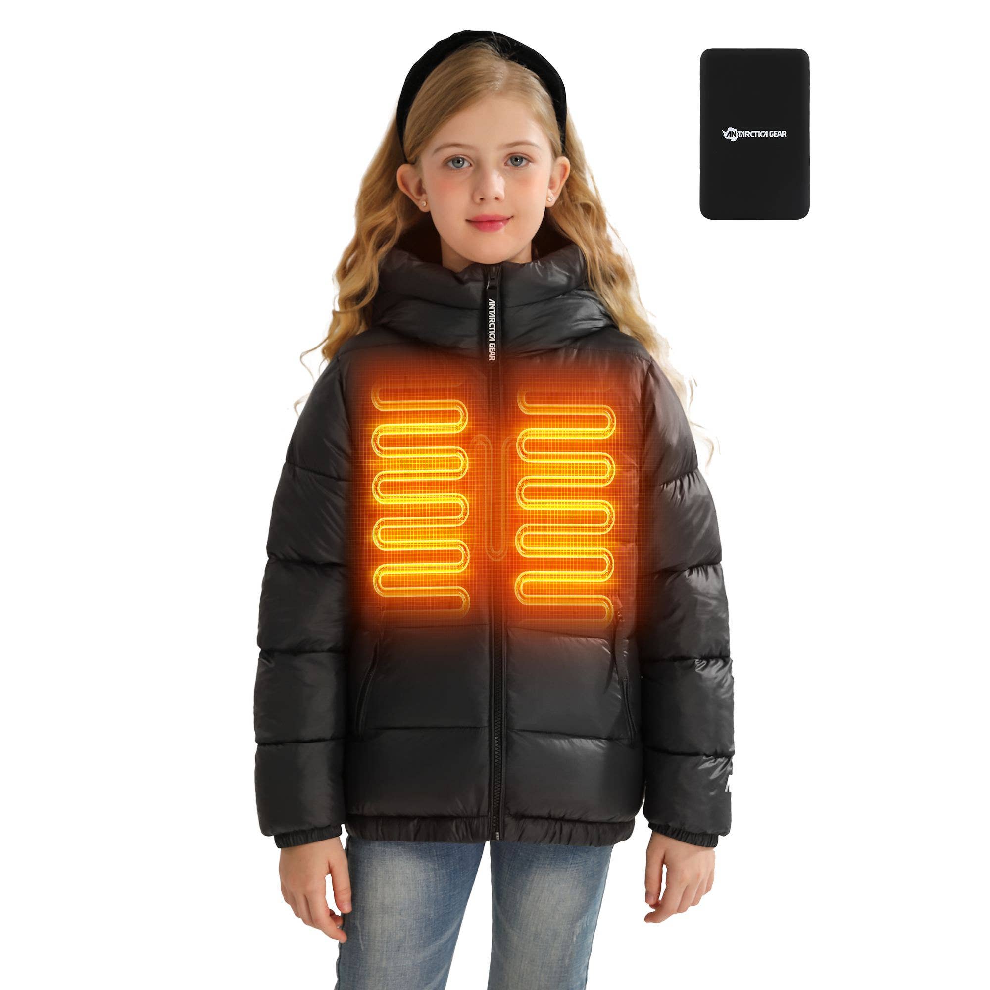 Antarctica Outdoors - Wholesale Puffer Jacket - Kids - Antarctica Gear Kid Heated Jacket with 12V/5A 10000 mAh Battery Pack Winter Coat for Boys Girls Heated Coat12