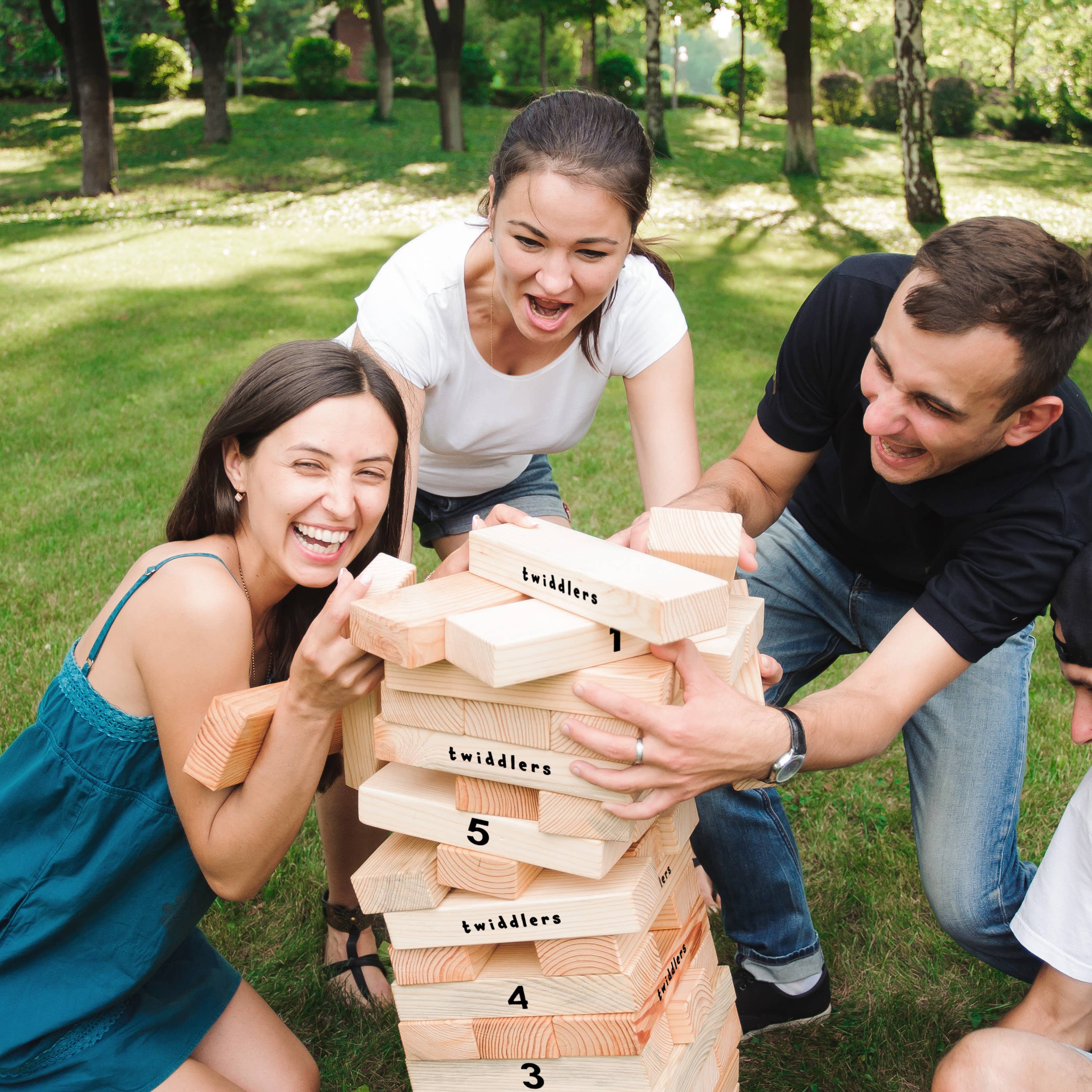 The Twiddlers - Wholesale Stacking Game - Giant Tumble Tower Garden Lawn Game with 64 Blocks1