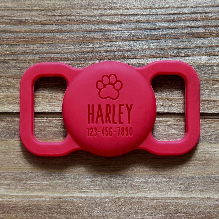 Paw Silicone Pet AirTag Holder - Personalized for wholesale by Besties Pets