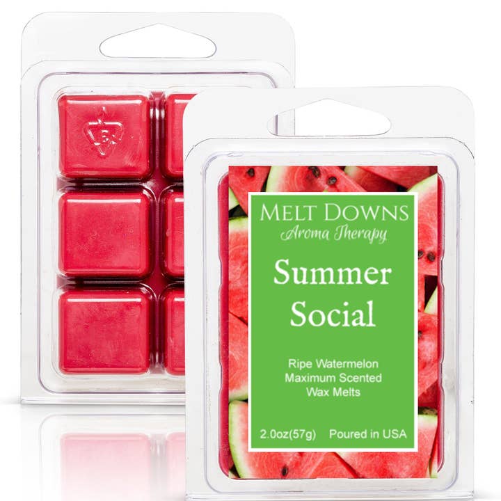 Été Social - Cire Fondante Parfumée Maximum - Pastèque Mûre pour la vente par Melt Downs Aroma Therapy