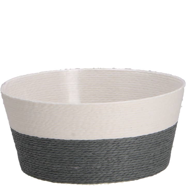 Nature Basket Colori, D20.5cm, H9.5cm, White/Gray for wholesale by Vosteen