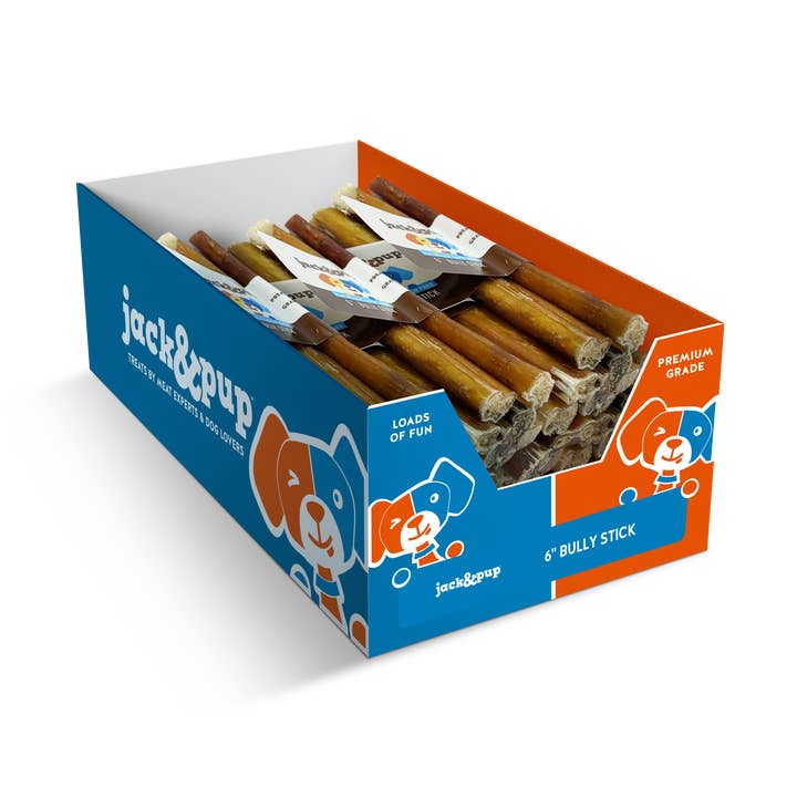 J&C PET SUPPLY LLC - Wholesale Pet treats – Dog - 6 Inch Bully stick Jack&pup Dog Treats0