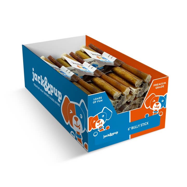 6 Inch Bully stick Jack&pup Dog Treats for wholesale by J&C PET SUPPLY LLC