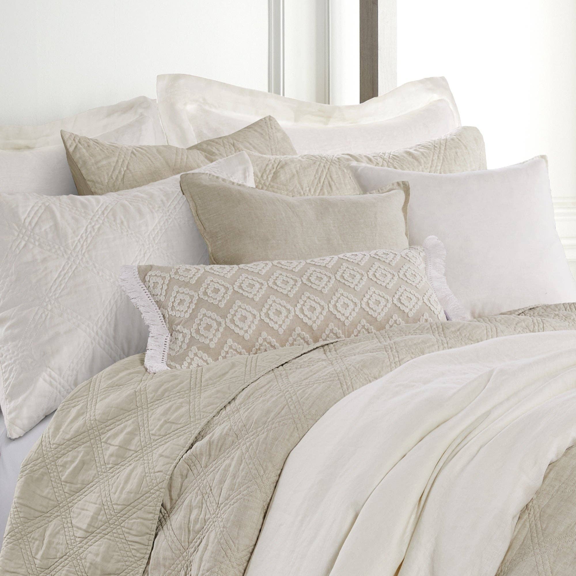 Levtex Home - Wholesale Throw Pillow Cover - French Flax Washed Linen Square Pillow Cover- Set of 22