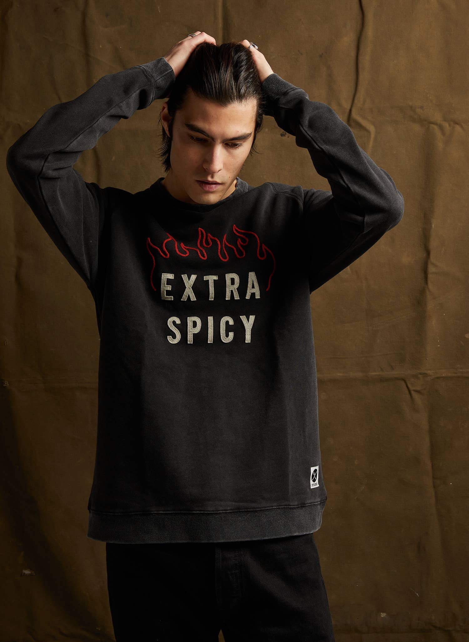 Pyknic – wholesale Graphic sweatshirt – Unisex – Extra Spicy Chainstitch & Felt Crewneck Sweatshirt9