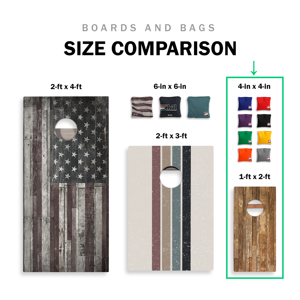 American Cornhole Association - Wholesale Cornhole - Distressed Wood United States Flag Backyard 1x2ft Cornhole 3