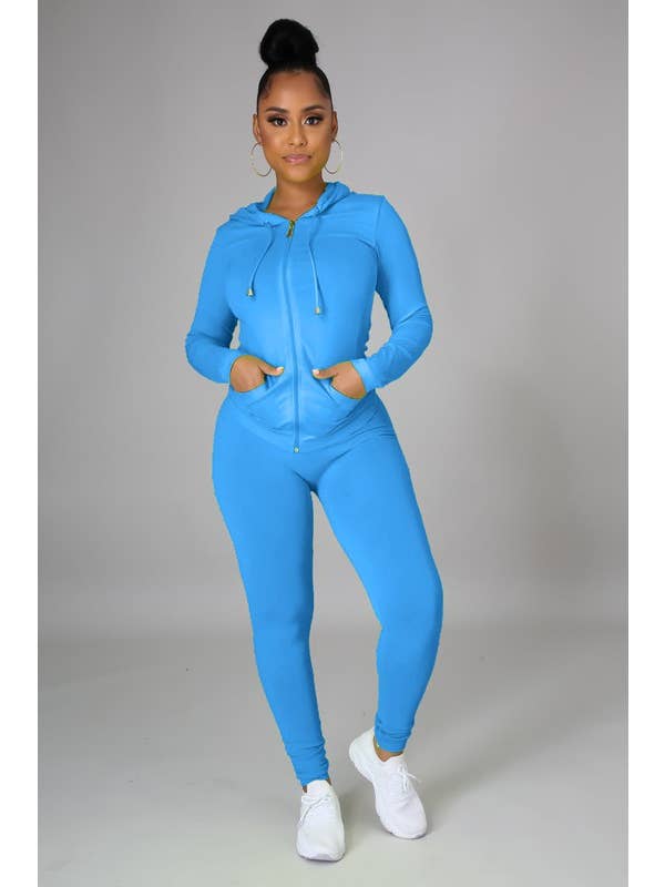 5besties inc - Wholesale Lounge Set - Women's - Zip Up Front Hoodies and Leggings Set.