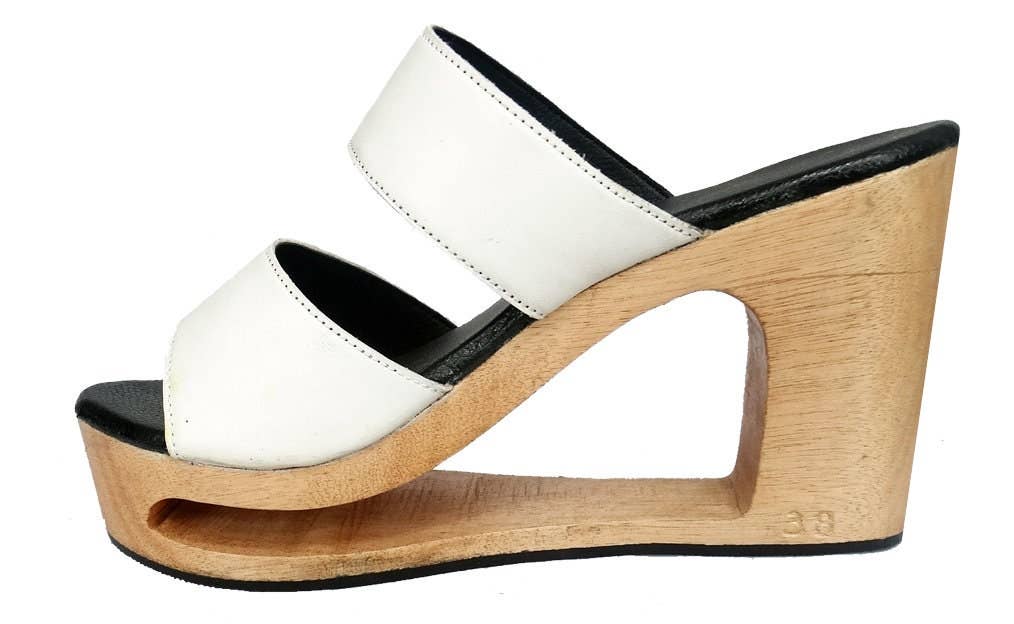 OMES - Vente Sabots – femme - OMES Sabots à talons hauts en bois sculpté avec grande taille disponible6