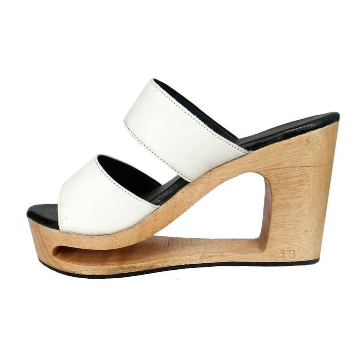 OMES - Wholesale Clogs - Women's - S48: Carved Wood High Heel Slip-On Clogs Big Sizes Available6