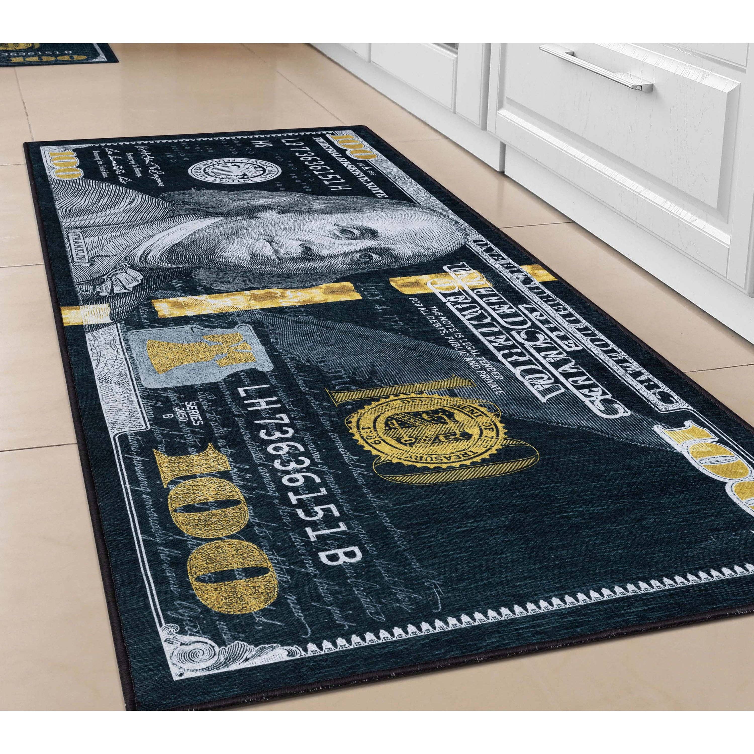 Well Woven – Großhandel Läufer – Novelty Runner in Schwarz und Schwarz mit Hundert-Dollar-Schein10