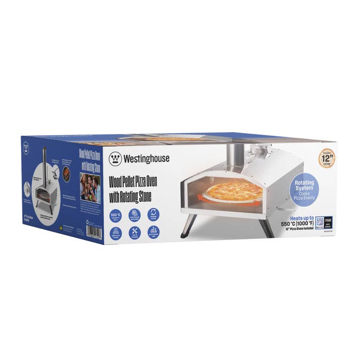 Westinghouse - Wholesale Kitchen Appliance - Westinghouse 12-Inch Dual Fuel Pizza Oven with RotatingStone