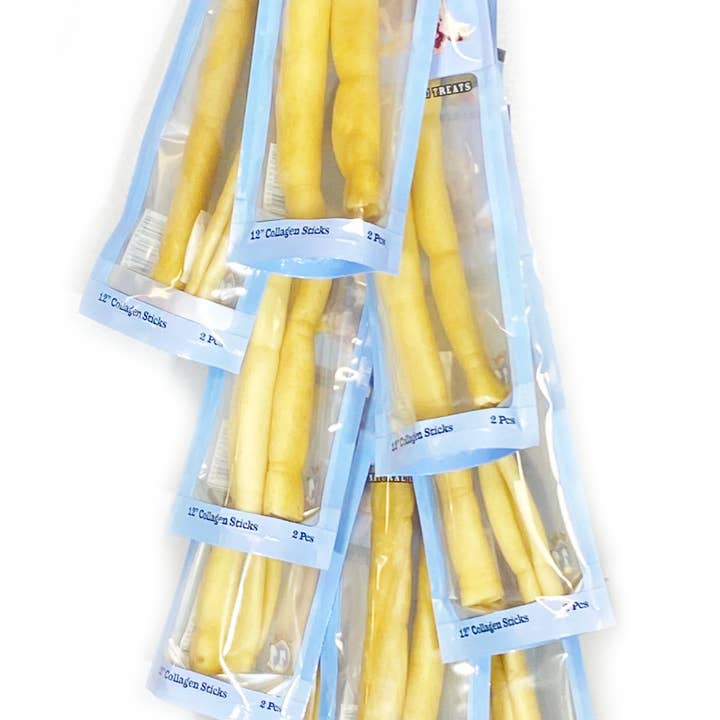 QT Dog, LLC - Wholesale Pet Treats - Dog - Colgn 12" Stik Clip Strip (12 pcs per strip)