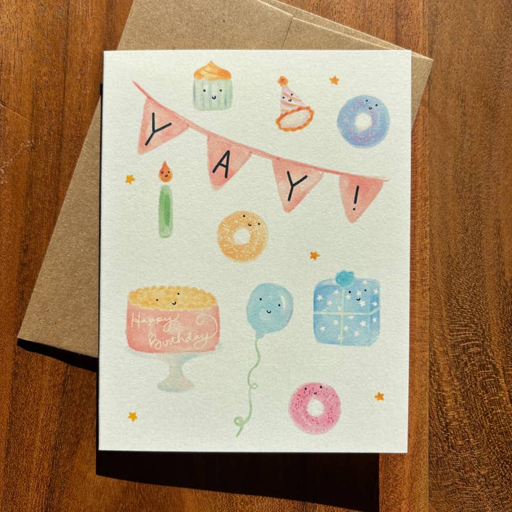 Smiley Party Decor Birthday Card for wholesale by Hello Friend Paper Co.