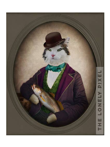 Arkus and his Catch - 8x10 Signed Cat Photo Print for wholesale by The Lonely Pixel