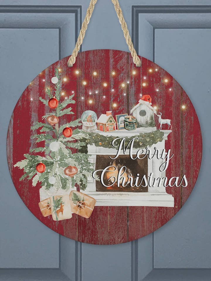 Merry Christmas Holiday Tree Fireplace Door Hanger Decor for wholesale by Cali Boutique Wholesale