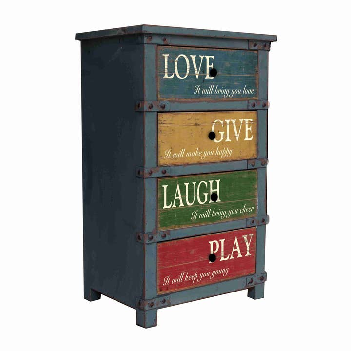 Commode vintage fabriquée à la main Live Give Laugh Play pour la vente par inVintage