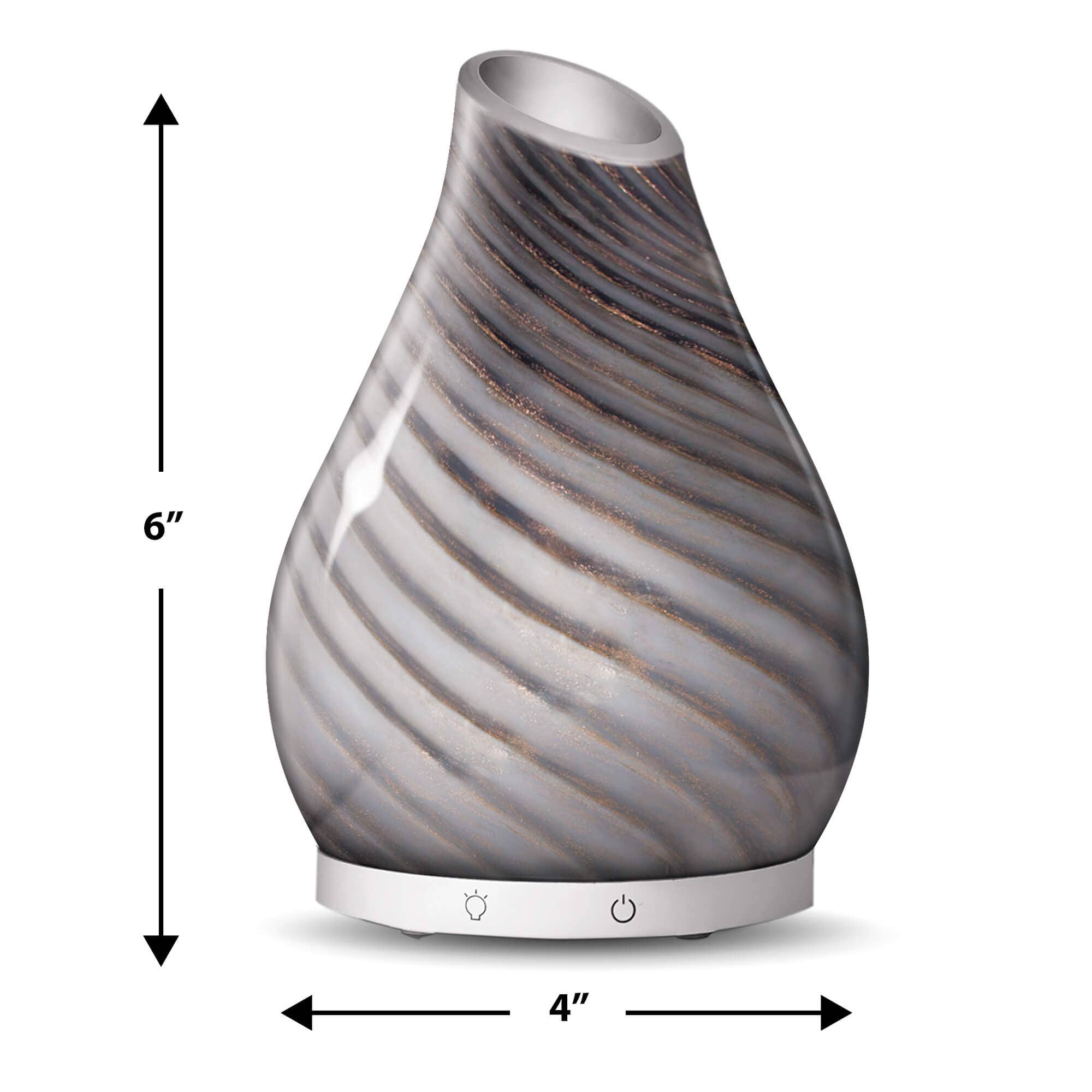 Greenair Inc. - Wholesale Electronic Diffuser - Lizarra hand blown silver swirl glass holiday diffuser1