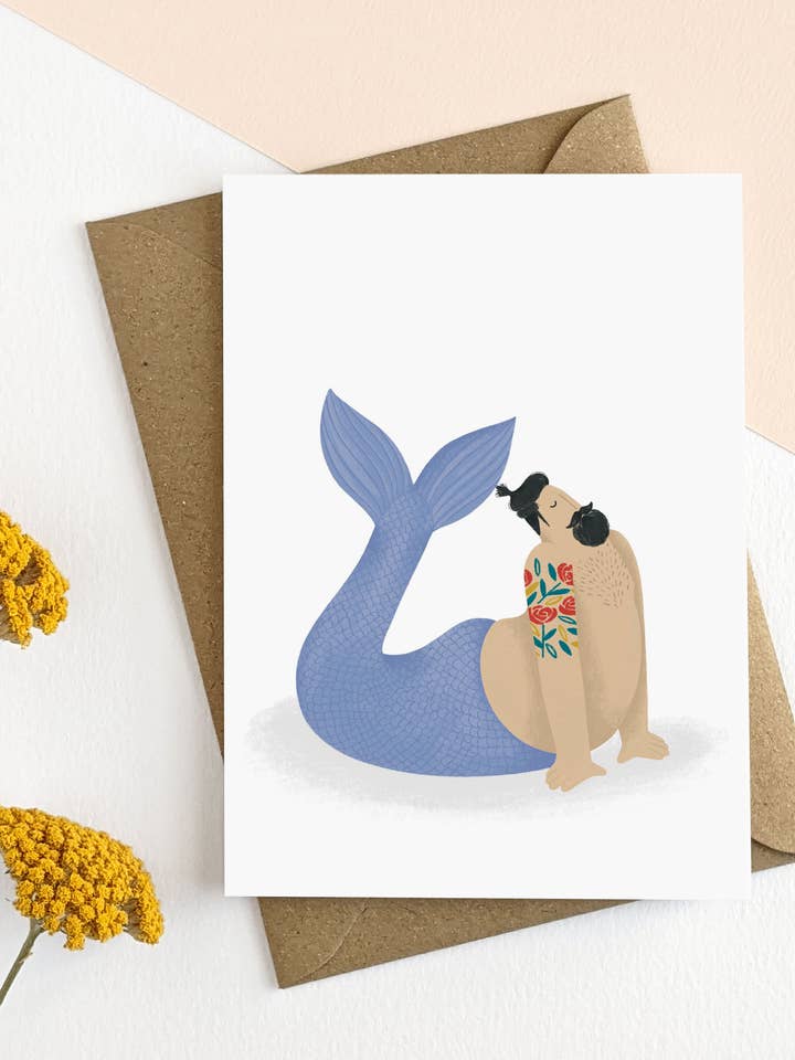 Illustrated Sexy Man Funny Card for wholesale by Elsa Rose Frere