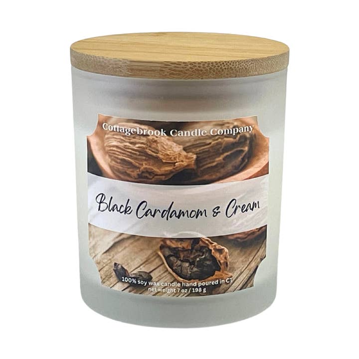 Black Cardamom & Cream Soy Candle for wholesale by Cottagebrook Candle Company