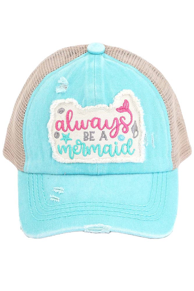 Hana - Venta al por mayor Gorras de béisbol - Niños - Gorra de poni con parche «ALWAYS BE A MERMAID» de C.C Kids2