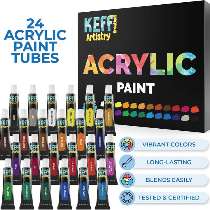 Keff Creations - Wholesale Paint Set - Creations Acrylic Paint Brush Set, Great Paint Supplies Set2