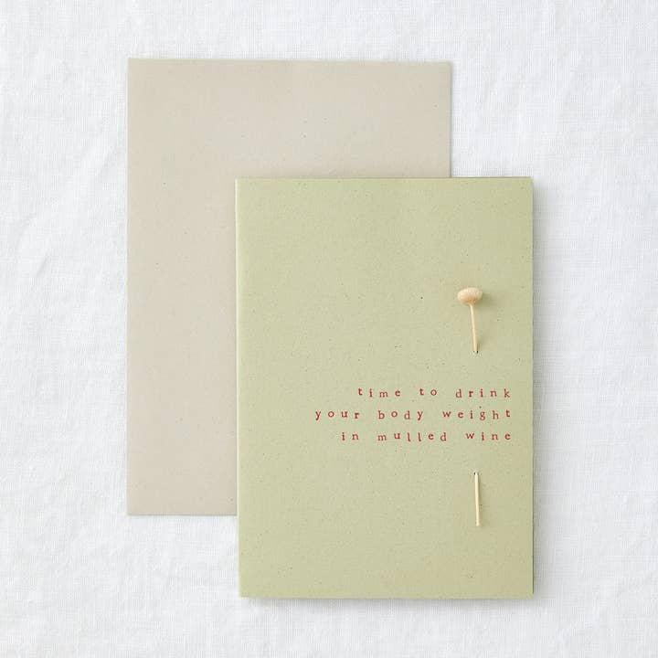 Minimal Christmas Card Festive Botanical Card Mulled Wine for wholesale by Made by Shannon