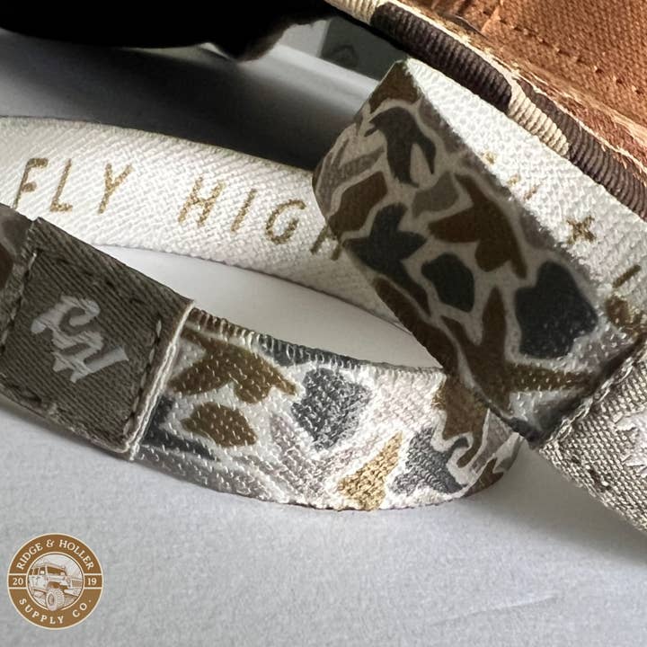 Ridge&Holler - Wholesale Woven/Braided Bracelet - Fly High Lay Low “Duck” Camo Bracelet Tan *New Camo Design*