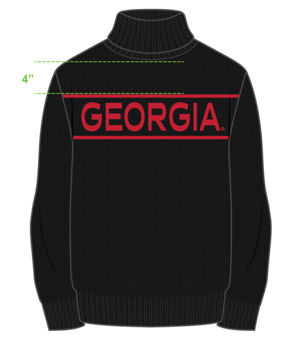 Gameday Social Apparel Co.® – Engroshandel Pullover - Dame – Georgia Railway Sweater med oprullet rullekrave1