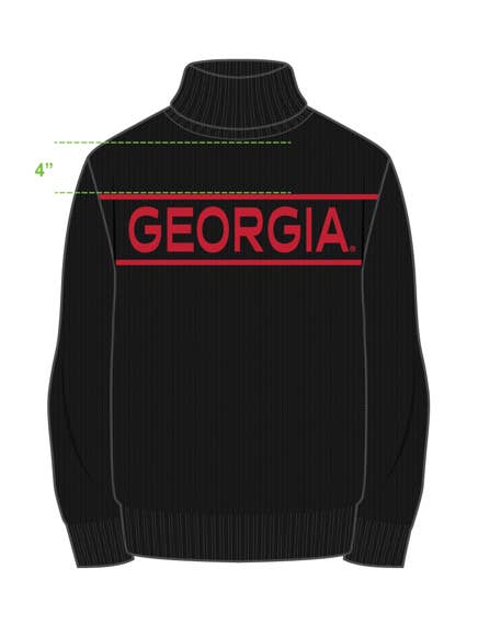 Gameday Social Apparel Co.® – Großhandel Strickpullover – Damen – Georgia Railway Pullover mit gerolltem Rollkragen1